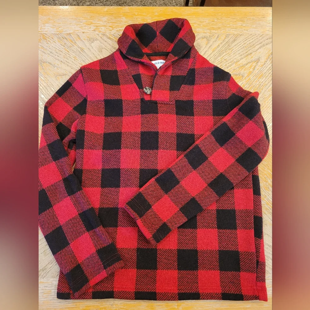 Boys Old Navy Buffalo Check Pullover size M (8)